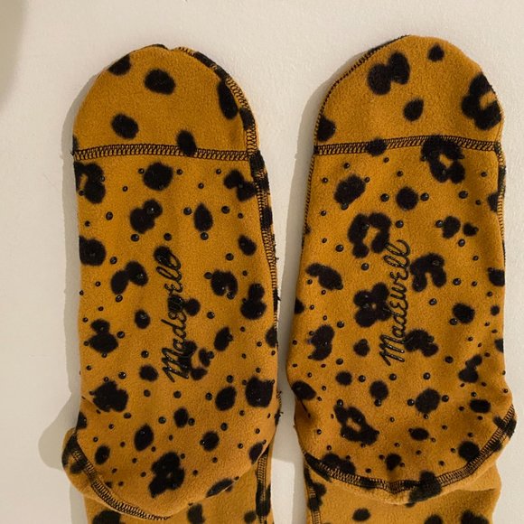 Madewell Leopard Print Slipper Socks w Ankle Drawstring - Never Worn - Picture 5 of 6